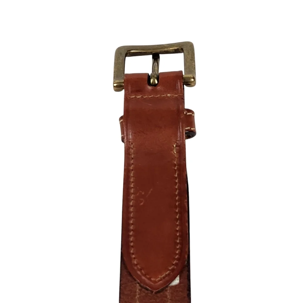 Tommy Hilfiger American Vintage Brown Leather Logo Belt 213210 Mens Size 34